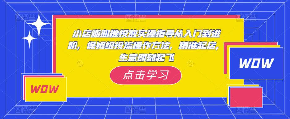 （3558期）小店随心推投放实操指导从入门到进阶，保姆级投流操作方法，精准起店，生意即刻起飞 电商运营 第1张