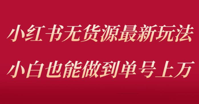 （3787期）小红书无货源最新螺旋起号玩法，电商小白也能做到单号上万（价值3980元） 电商运营 第1张