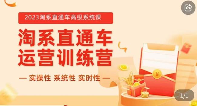 （4733期）冠东·2023淘系直通车高级系统课，​实操性，系统性，实时性，直通车完整体系教学 电商运营 第1张