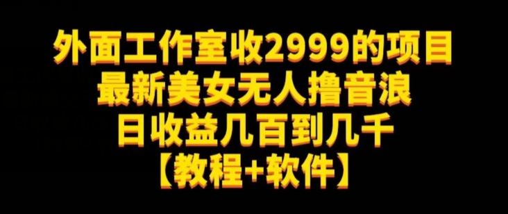 （6036期）外面工作室收2999的项目最新美女无人撸音浪日收益几百到几千【教程+软件】（仅揭秘） 网赚项目 第1张