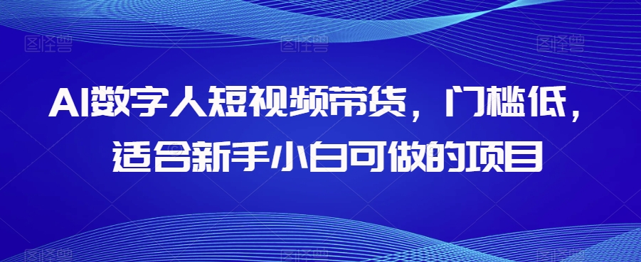 （6040期）AI数字人短视频带货，门槛低，适合新手小白可做的项目 综合教程 第1张