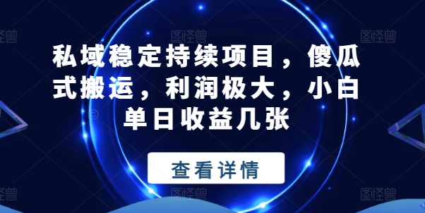 （8959期）私域稳定持续项目，傻瓜式搬运，利润极大，小白单日收益几张