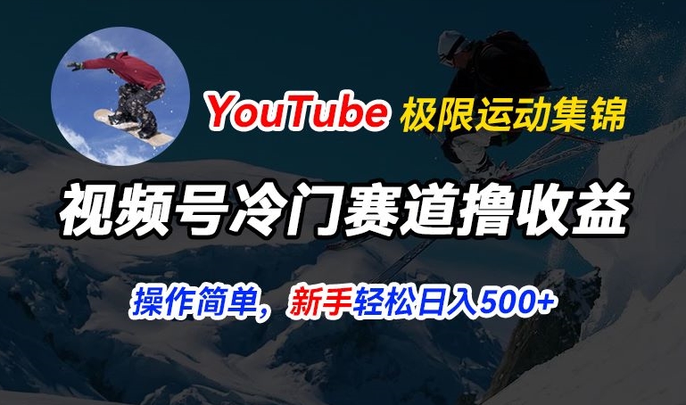 （9024期）视频号冷门赛道撸收益，YouTube搬运极限运动集锦，轻松日入500+