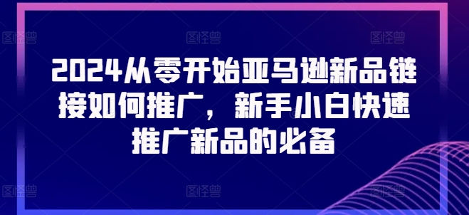 （9032期）2024从零开始亚马逊新品链接如何推广，新手小白快速推广新品的必备