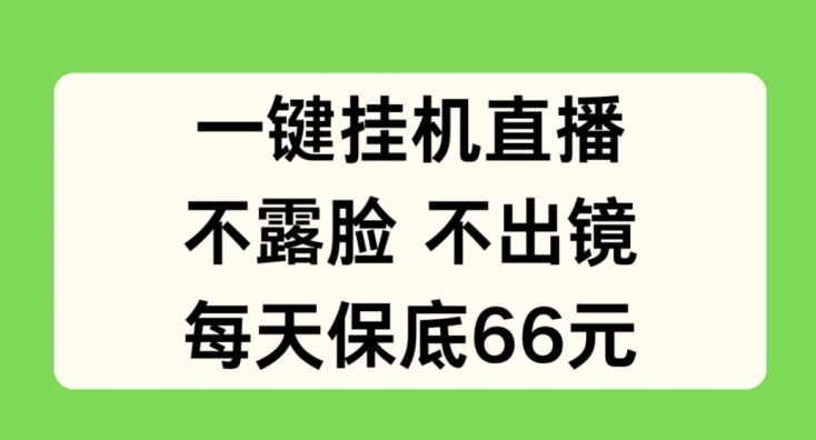 （9161期）一键挂JI直播，不露脸不出境，每天保底66元