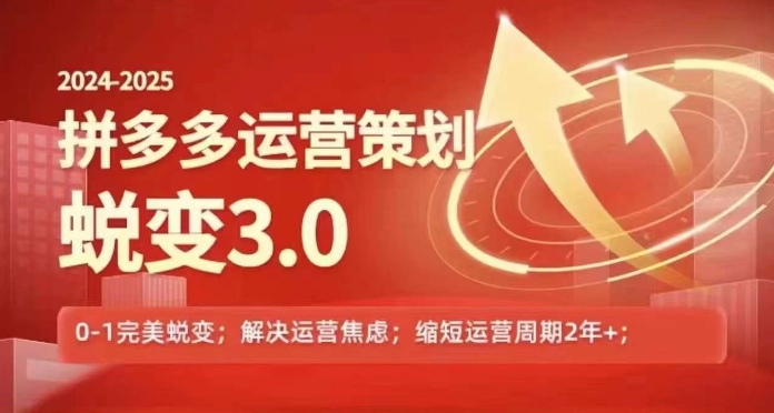 （9339期）2024-2025拼多多运营策略蜕变3.0，0~1完美蜕变，解决信息焦虑