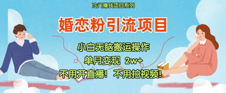 （9504期）小红书婚恋粉引流，不用开直播，不用拍视频，不用做交付