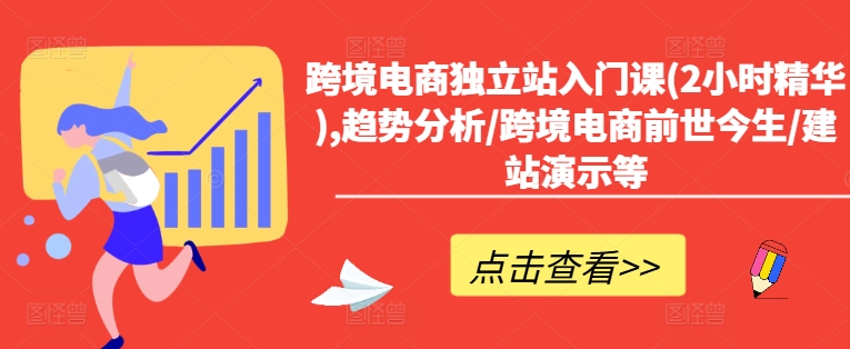 （9510期）跨境电商独立站入门课(2小时精华),趋势分析/跨境电商前世今生/建站演示等