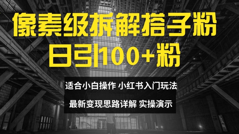 （9528期）像素级拆解搭子粉，日引100+，小白看完可上手，最新变现思路详解