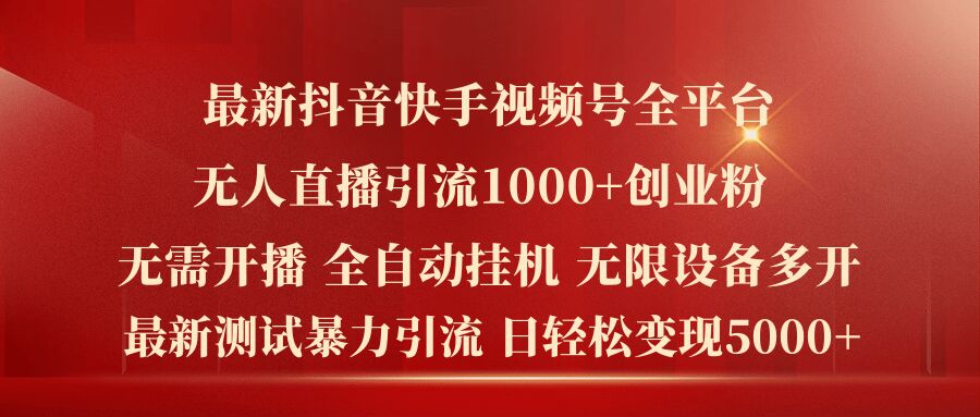 （9571期）抖音快手视频号全平台无人直播引流，日引精准创业粉1000+，轻松变现5000+