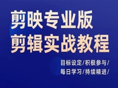 （9582期）涤非·剪映专业版剪辑实战教程，目标设定/积极参与/每日学习/持续精进 综合教程 第1张