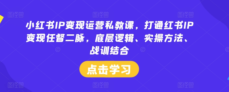 （9775期）鲸妈·小红书IP变现运营私教课，4周学习+3个月实战陪跑+4次深度沟通