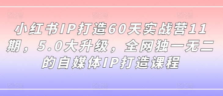 （9813期）朗景·小红书IP打造60天实战营11期，打造个人IP商业帝国