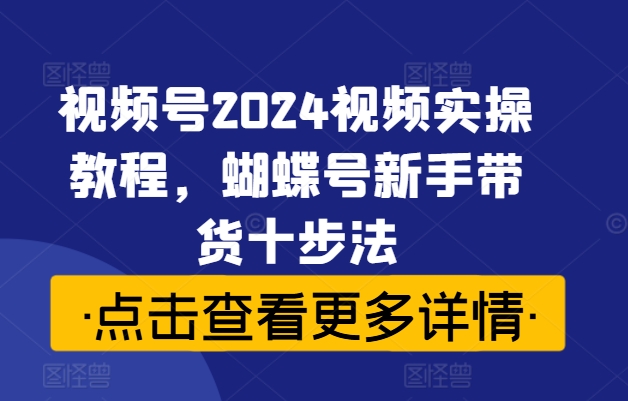 （10013期）卓老师·蝴蝶号新手带货十步法，视频号实操教程