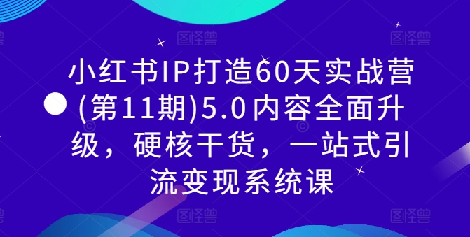 （10073期）李小月·小红书IP打造60天实战营(第11期)5.0​内容全面升级