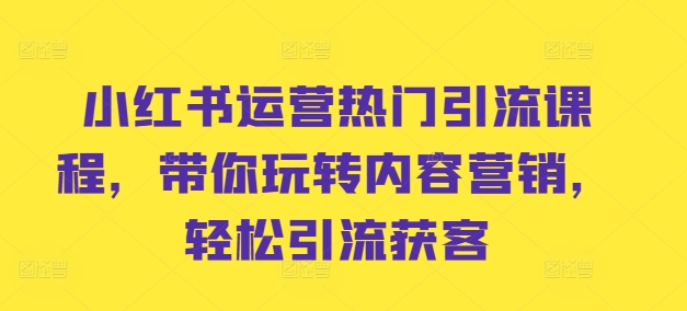 （10289期）吴洁·小红书运营热门引流课程，带你玩转内容营销